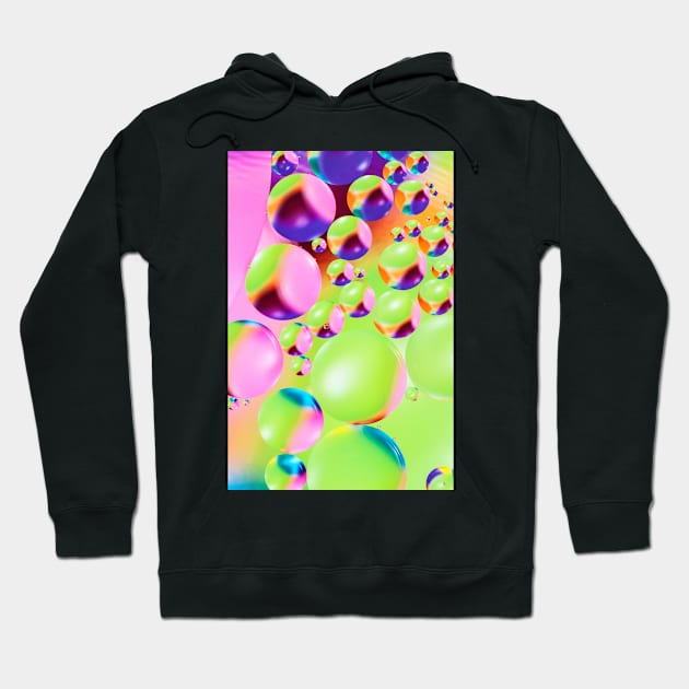 Colorful close up of oil drops in water Hoodie by philippemx